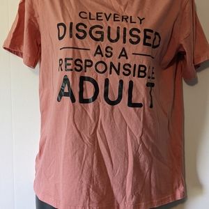 Women's Lilicloth "Adulting" T-shirt Size Medium Red